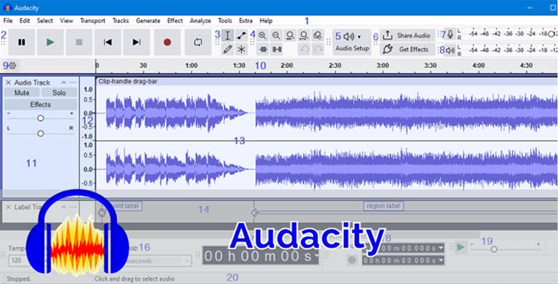 無料ボーカルリムーバーアプリ Audacity