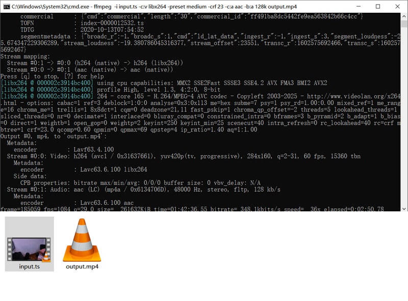 ffmpeg ts mp4 �ϊ�