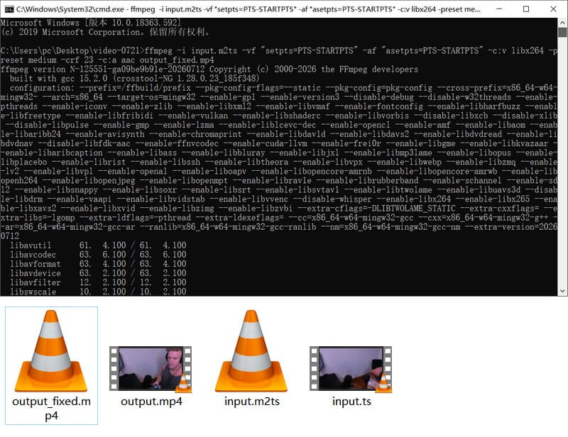 ffmpeg ts mp4 �ϊ�
