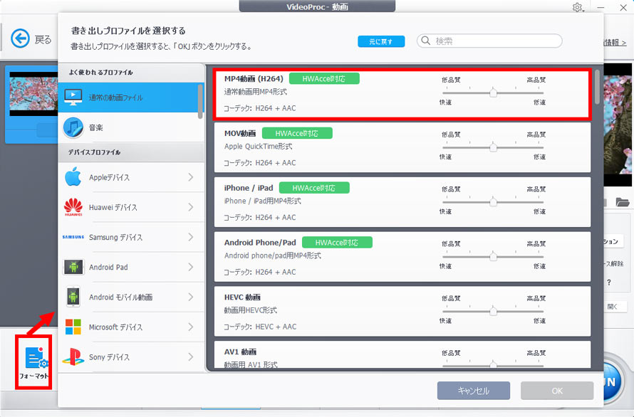 VideoProc Converter AI��WebM��MP4�ɕϊ�����菇3