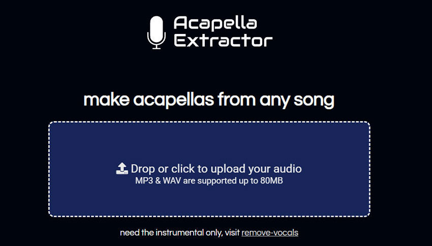 アカペラにするサイト:Acapella Extractor