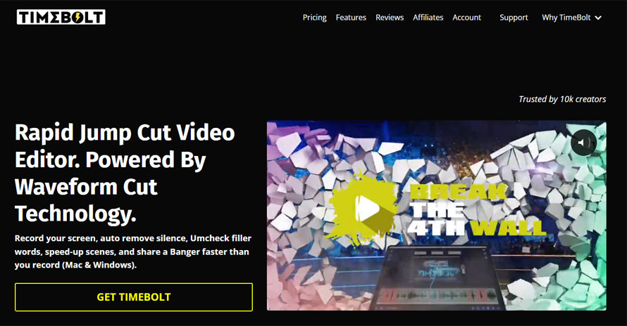 TimeBolt:最速・高精度な無音カット専門ツール