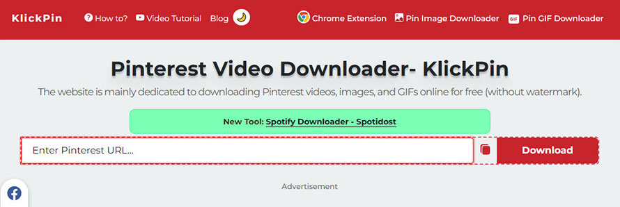 Pinterest����_�E�����[�h�T�C�g�FPinterest Video Downloader-KlickPin