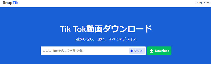 動画ダウンロードサイト:SnapTik