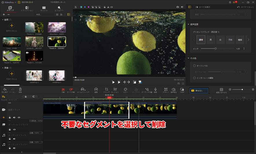 VideoProc Vloggerで動画カット