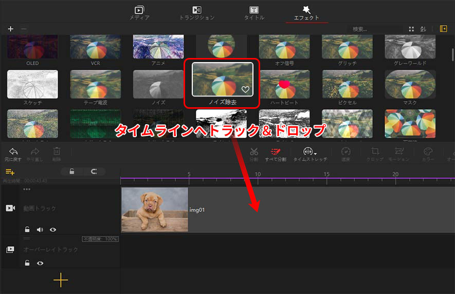 VideoProc Vlogger使い方:画像ノイズを除去する
